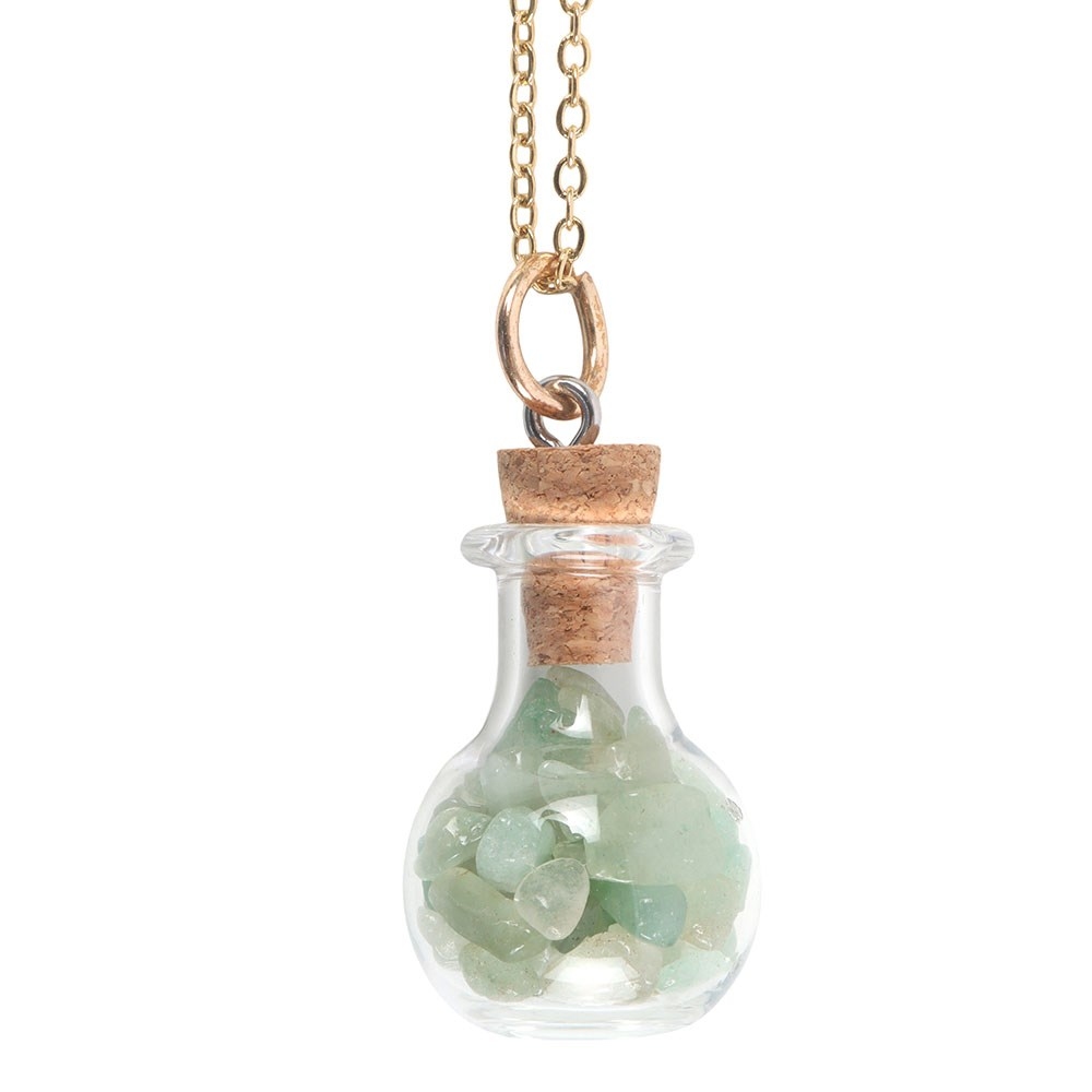 Something Different - Green Witch Aventurine Potion Bottle Ketting - Groen